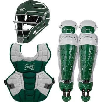 Rawlings Adult Dark Green/White VELO 2.0 Catcher's Gear Box Set: CSV2A-DG/W 1 Rawlings Adult Dark Green/White VELO 2.0 Catcher's Gear Box Set: CSV2A-DG/W