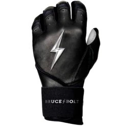 Bruce Bolt PREMIUM PRO Chrome Series Long Cuff Batting Gloves: Black -NEW ERA Store LC CHRB LEFT