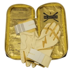 Bruce Bolt PREMIUM PRO Gold Series Batting Gloves: Long Cuff -NEW ERA Store LC GLD BAG2