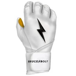 Bruce Bolt PREMIUM PRO Long Cuff Batting Gloves: White -NEW ERA Store LC WHTG RIGHT