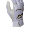 Miken Softball MK7X Adult White And Gold Batting Gloves: MBGGLD-WHT