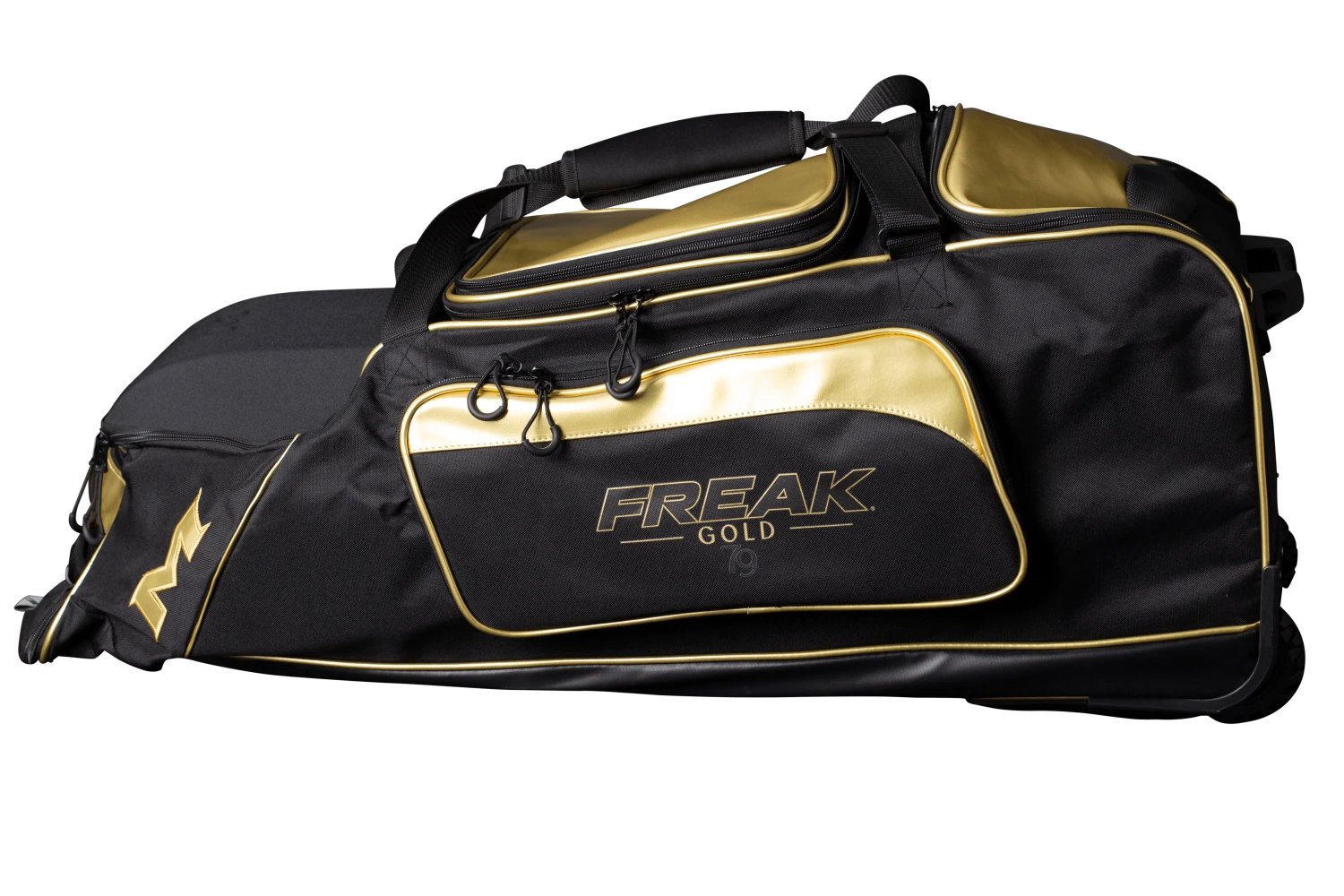 2022 Miken MK7X Championship Wheeled Roller Bag (Freak Gold Series): MKMK7X-CH-GLD 1 2022 Miken MK7X Championship Wheeled Roller Bag (Freak Gold Series): MKMK7X-CH-GLD