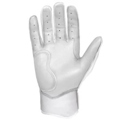 Bruce Bolt PREMIUM PRO Chrome Series Short Cuff Batting Gloves: White -NEW ERA Store SC CHRW PALM