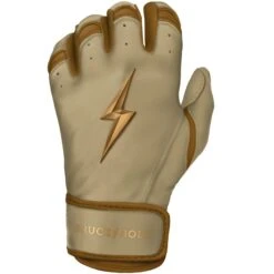 Bruce Bolt PREMIUM PRO Gold Series Batting Gloves: Short Cuff -NEW ERA Store SC GLD LEFT