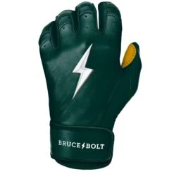 Bruce Bolt PREMIUM PRO Short Cuff Batting Gloves: GREEN -NEW ERA Store SC GRNG LEFT