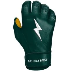 Bruce Bolt PREMIUM PRO Short Cuff Batting Gloves: GREEN -NEW ERA Store SC GRNG RIGHT