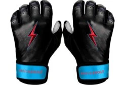 Bruce Bolt PREMIUM PRO BRINSON Series Short Cuff Batting Gloves: Black