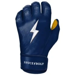 Bruce Bolt PREMIUM PRO Short Cuff Batting Gloves: Navy -NEW ERA Store SC NVYG LEFT