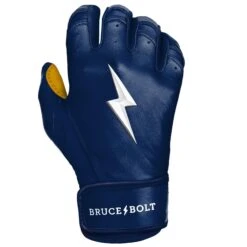 Bruce Bolt PREMIUM PRO Short Cuff Batting Gloves: Navy -NEW ERA Store SC NVYG RIGHT