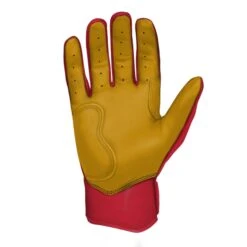 Bruce Bolt PREMIUM PRO Short Cuff Batting Gloves: Red -NEW ERA Store SC REDG PALM