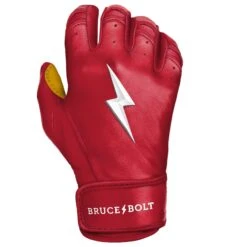 Bruce Bolt PREMIUM PRO Short Cuff Batting Gloves: Red -NEW ERA Store SC REDG RIGHT
