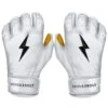 Bruce Bolt PREMIUM PRO Short Cuff Batting Gloves: White
