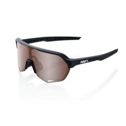 NEW ERA Store 5 100% S2 Sunglasses Soft Tact Black - HiPER Crimson Silver Mirror Lens