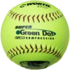 Worth 11" Super Green Dot WSL Slowpitch Softballs 47/400 (Dozen): YS11WSLC