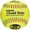 Worth 12" Super Gold Dot WSL Slowpitch Softballs (Dozen): YS44WSLC