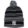 Men's New York Yankees '47 Gray/Black Rexford Cuffed Knit Hat With Pom