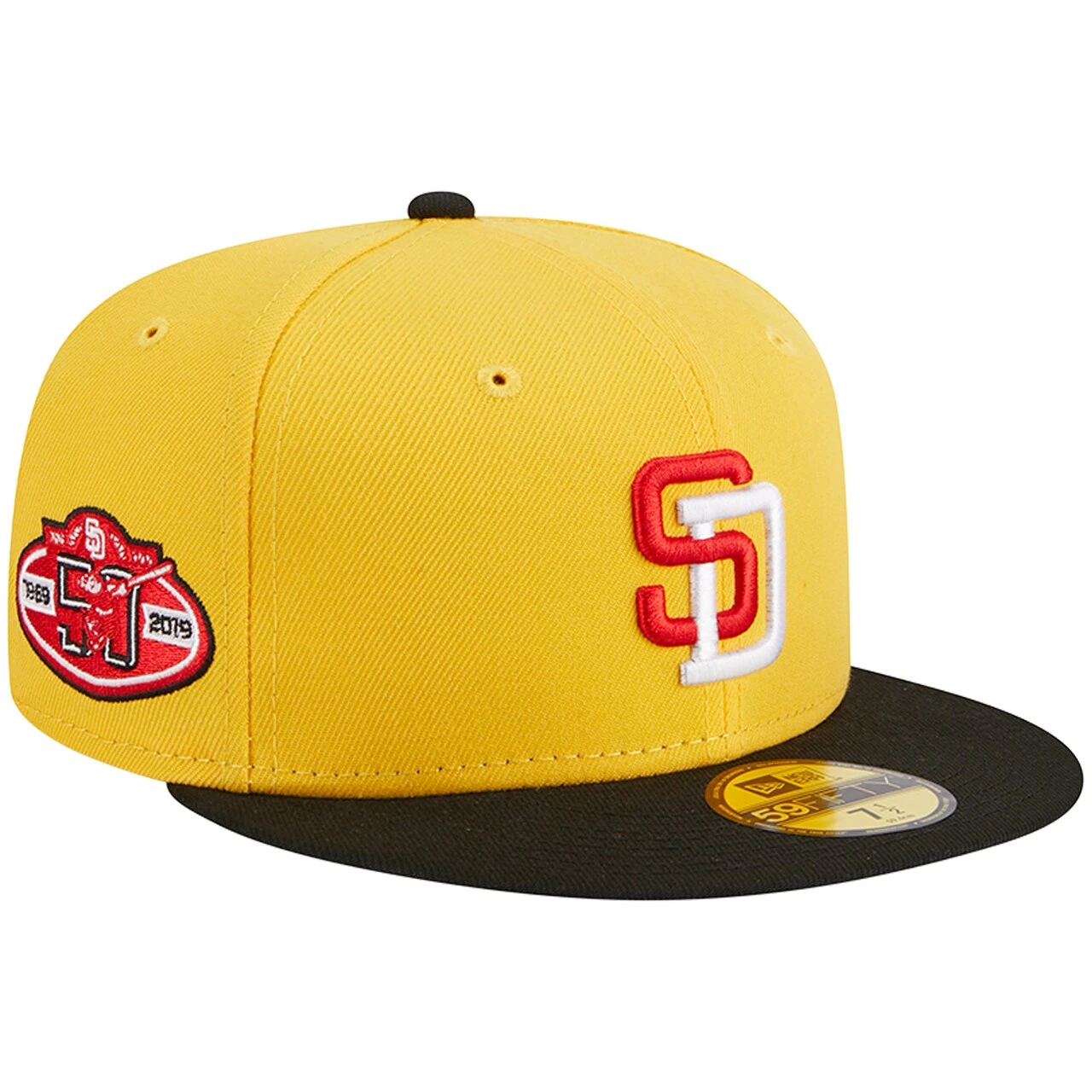 Men's San Diego Padres New Era Yellow/Black Grilled 59FIFTY Fitted Hat 1 Men's San Diego Padres New Era Yellow/Black Grilled 59FIFTY Fitted Hat