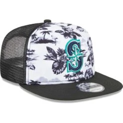 Men's Seattle Mariners New Era White/Black Vacay 2.0 A-Frame Trucker 9FIFTY Snapback Hat -NEW ERA Store black seattle mariners vacay 20 a frame trucker 9fifty snapback hat ss5 p 200013041pv 3u gjpbbwm2603klkscsfsdv azz5vvtdxvwtdez8b3s1
