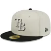 Men's Tampa Bay Rays New Era Stone/Black Chrome 59FIFTY Fitted Hat