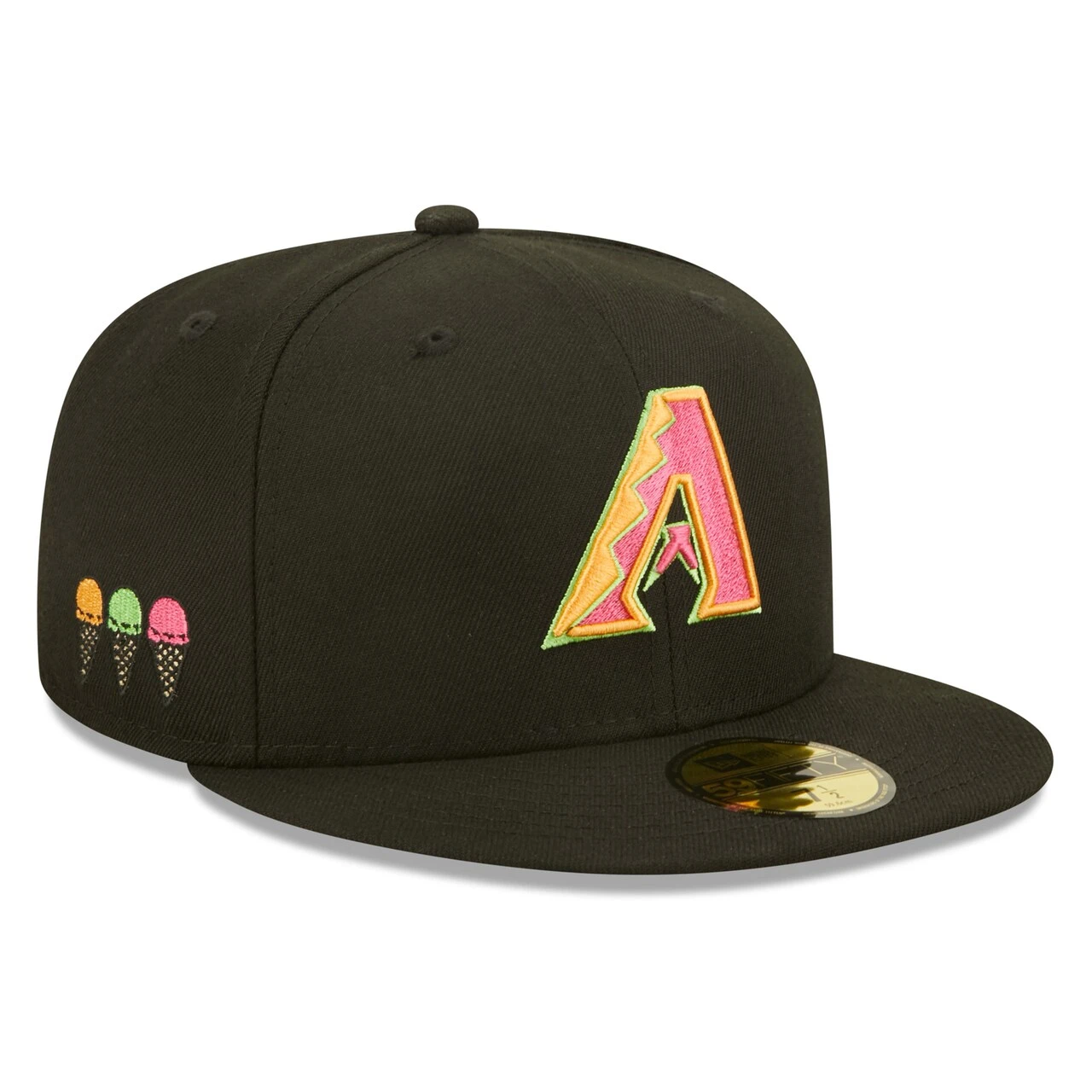 Men's Arizona Diamondbacks New Era Black Summer Sherbet 59FIFTY Fitted Hat 1 Men's Arizona Diamondbacks New Era Black Summer Sherbet 59FIFTY Fitted Hat