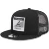 Men's Atlanta Braves New Era Black Scratch Squared Trucker 9FIFTY Snapback Hat