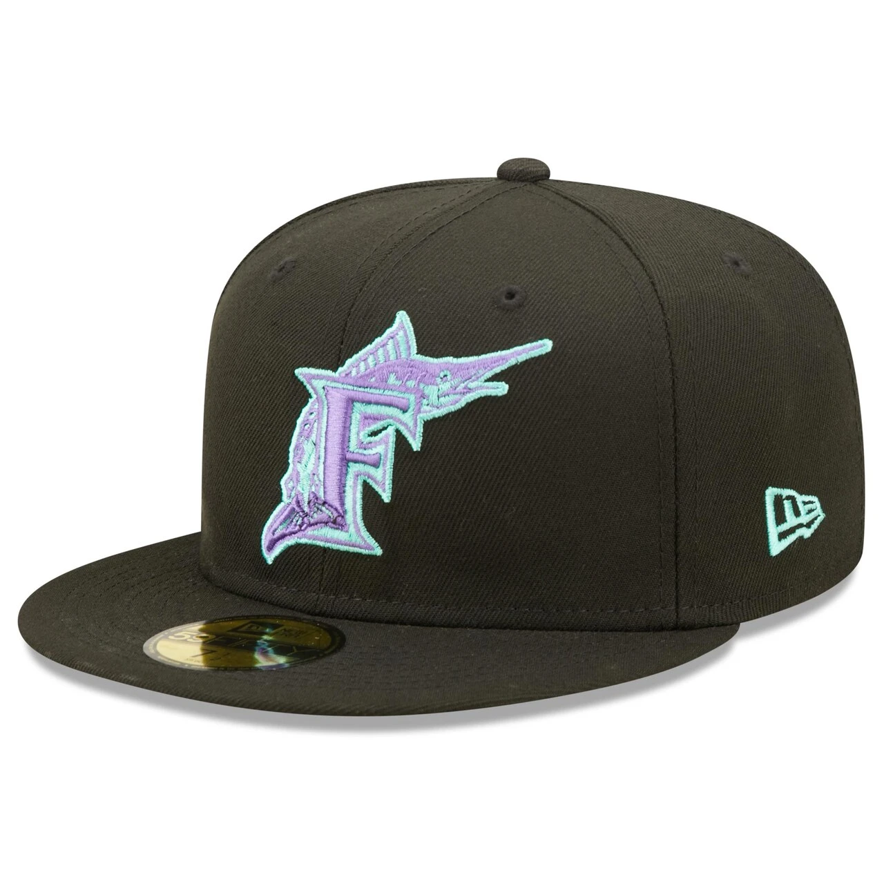 Men's Florida Marlins New Era Black 2003 World Series Black Light 59FIFTY Fitted Hat 3 Men's Florida Marlins New Era Black 2003 World Series Black Light 59FIFTY Fitted Hat - Image 3