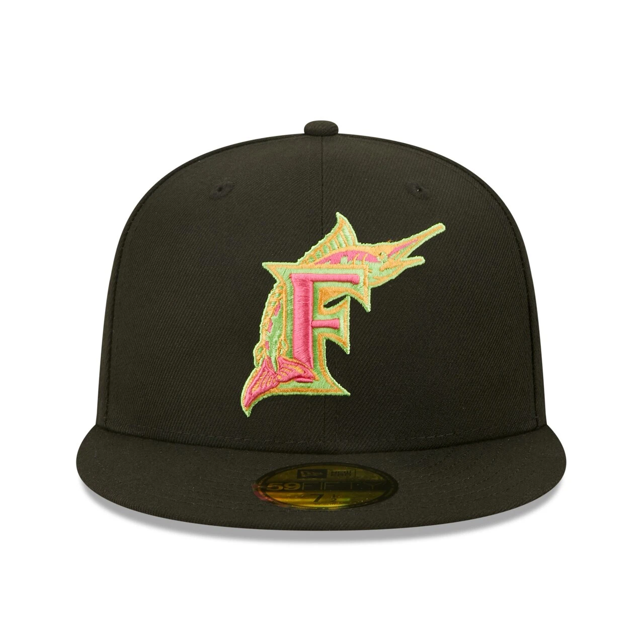 Men's Florida Marlins New Era Black Summer Sherbet 59FIFTY Fitted Hat 2 Men's Florida Marlins New Era Black Summer Sherbet 59FIFTY Fitted Hat - Image 2