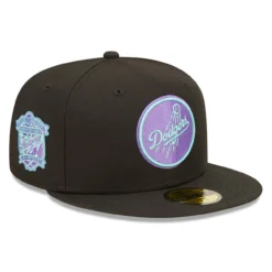 Men's Los Angeles Dodgers New Era Black 40th Anniversary Black Light 59FIFTY Fitted Hat