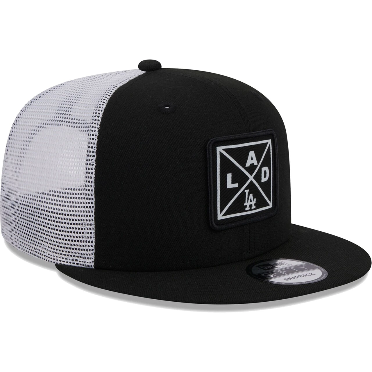 Men's Los Angeles Dodgers New Era Black Vert Squared Trucker 9FIFTY Hat 3 Men's Los Angeles Dodgers New Era Black Vert Squared Trucker 9FIFTY Hat - Image 3