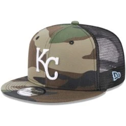 Men's Kansas City Royals New Era Camo Trucker 9FIFTY Snapback Hat