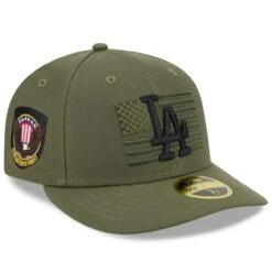 Men's Los Angeles Dodgers New Era Green 2023 Armed Forces Day Low Profile 59FIFTY Fitted Hat