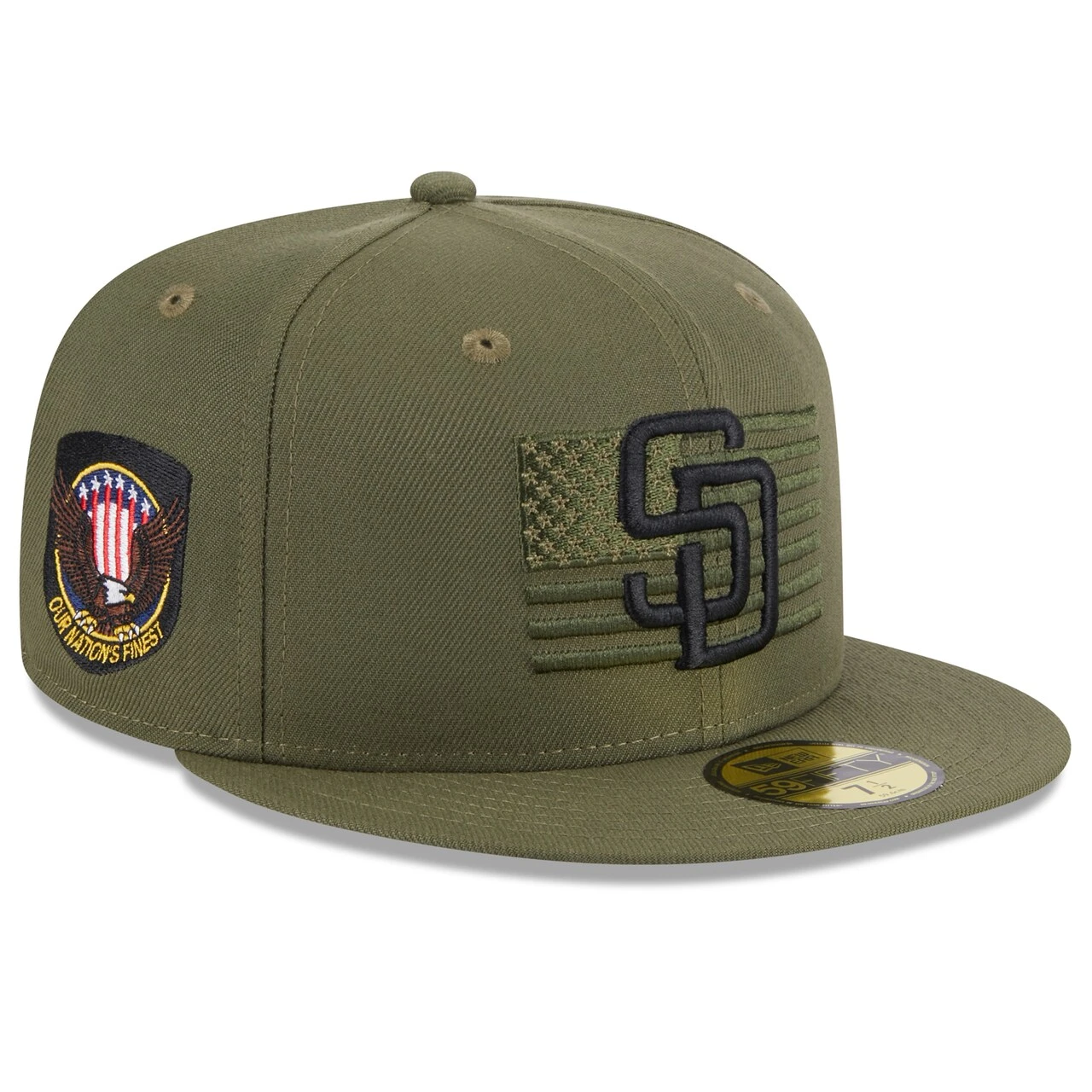 Men's San Diego Padres New Era Green 2023 Armed Forces Day On-Field 59FIFTY Fitted Hat 1 Men's San Diego Padres New Era Green 2023 Armed Forces Day On-Field 59FIFTY Fitted Hat