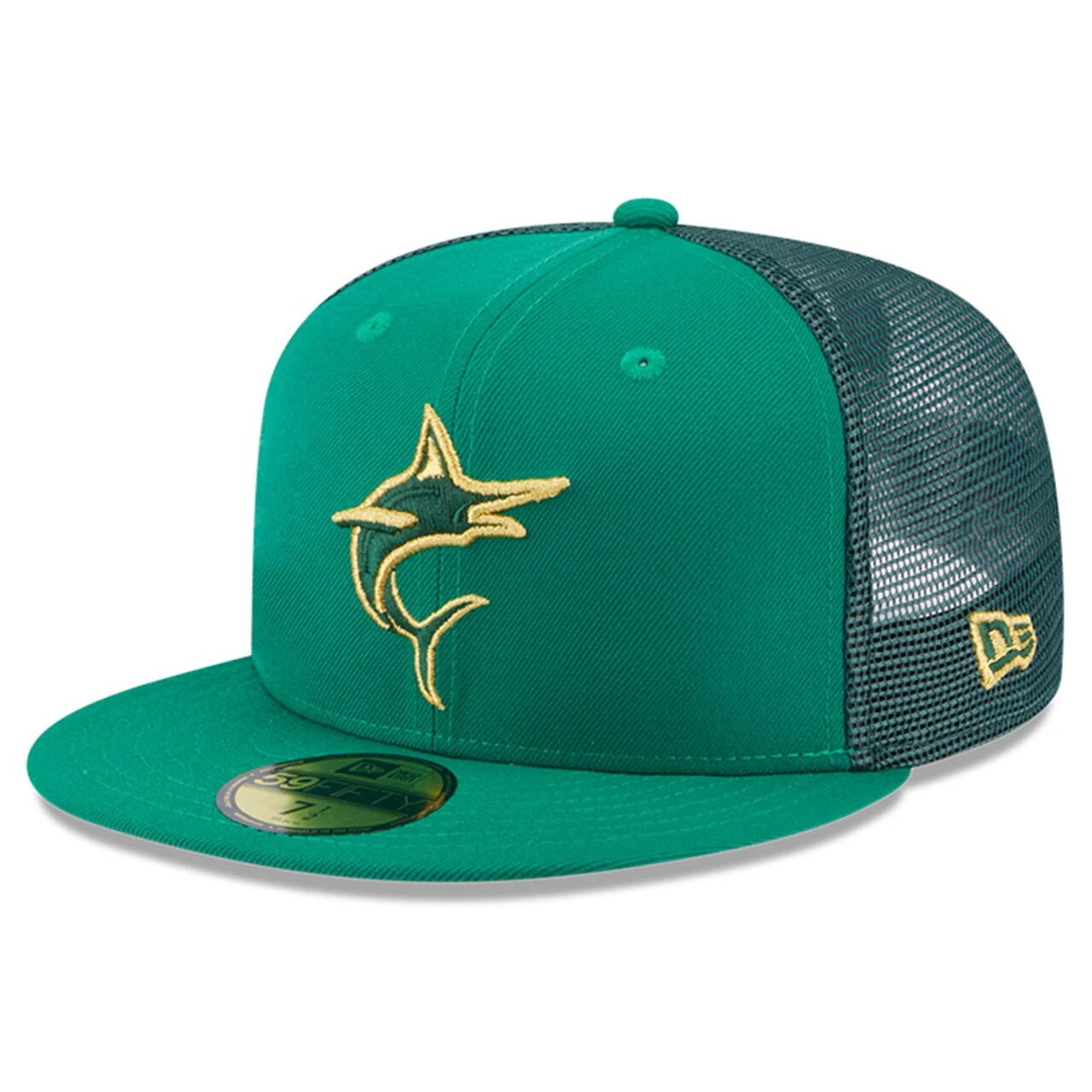 Men's Miami Marlins New Era Kelly Green 2023 St. Patrick's Day 59FIFTY Fitted Hat 1 Men's Miami Marlins New Era Kelly Green 2023 St. Patrick's Day 59FIFTY Fitted Hat