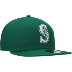 Men's Seattle Mariners New Era Kelly Green White Logo 59FIFTY Fitted Hat -NEW ERA Store mens new era kelly green seattle mariners white logo 59fifty fitted hat pi4708000 altimages ff 4708055 484317c971bc426309f9alt3 full