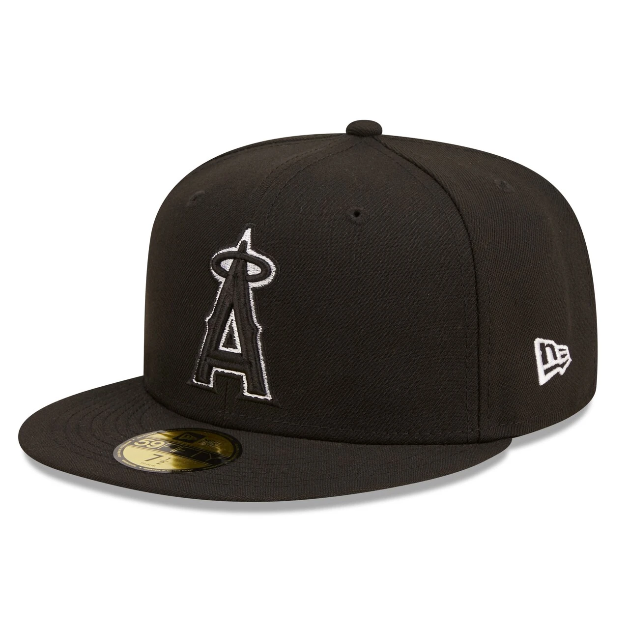 Men's Los Angeles Angels New Era Black On Black Dub 59FIFTY Fitted Hat 1 Men's Los Angeles Angels New Era Black On Black Dub 59FIFTY Fitted Hat
