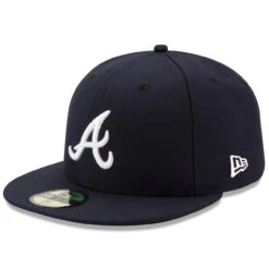 Men's Atlanta Braves New Era Navy Road Authentic Collection On-Field 59FIFTY Fitted Hat