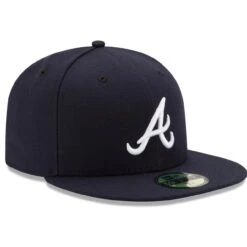 Men's Atlanta Braves New Era Navy Road Authentic Collection On-Field 59FIFTY Fitted Hat -NEW ERA Store mens new era navy atlanta braves road authentic collection on field 59fifty fitted hat pi2659000 altimages ff 2659189alt3 full