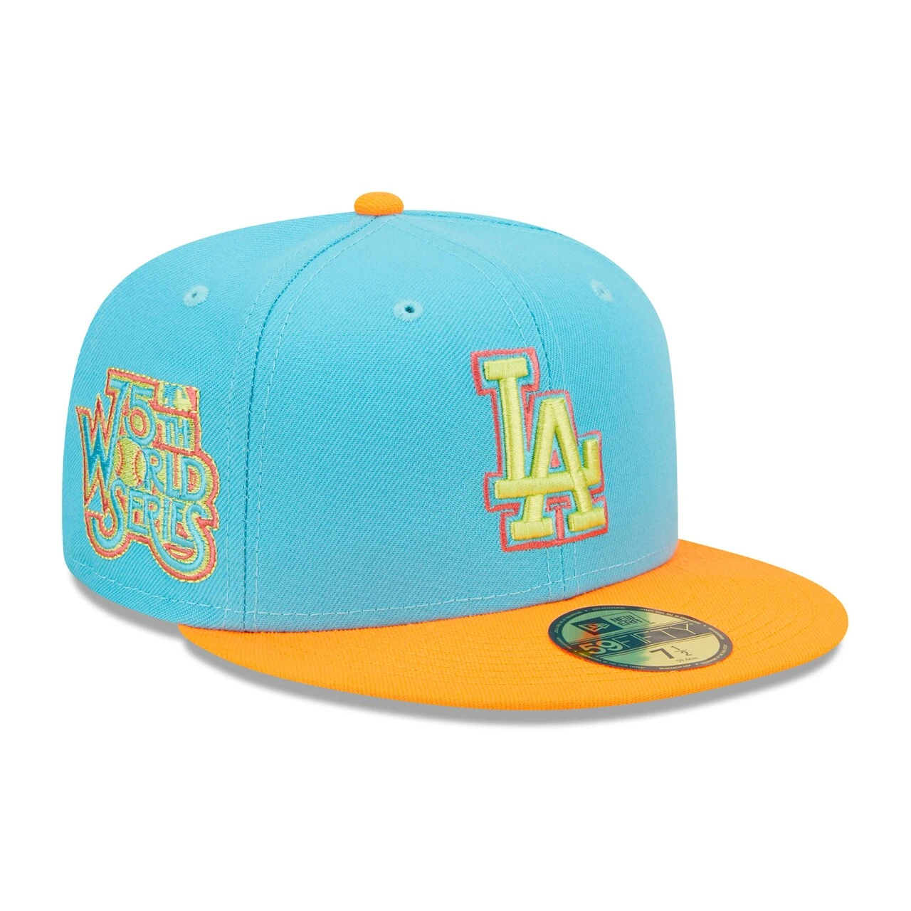 Men's Los Angeles Dodgers New Era Blue/Orange 1978 World Series Vice Highlighter 59FIFTY Fitted Hat 1 Men's Los Angeles Dodgers New Era Blue/Orange 1978 World Series Vice Highlighter 59FIFTY Fitted Hat