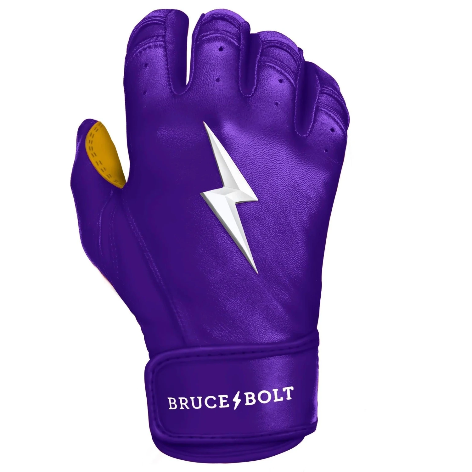Bruce Bolt PREMIUM PRO Short Cuff Batting Gloves: Purple 2 Bruce Bolt PREMIUM PRO Short Cuff Batting Gloves: Purple - Image 2