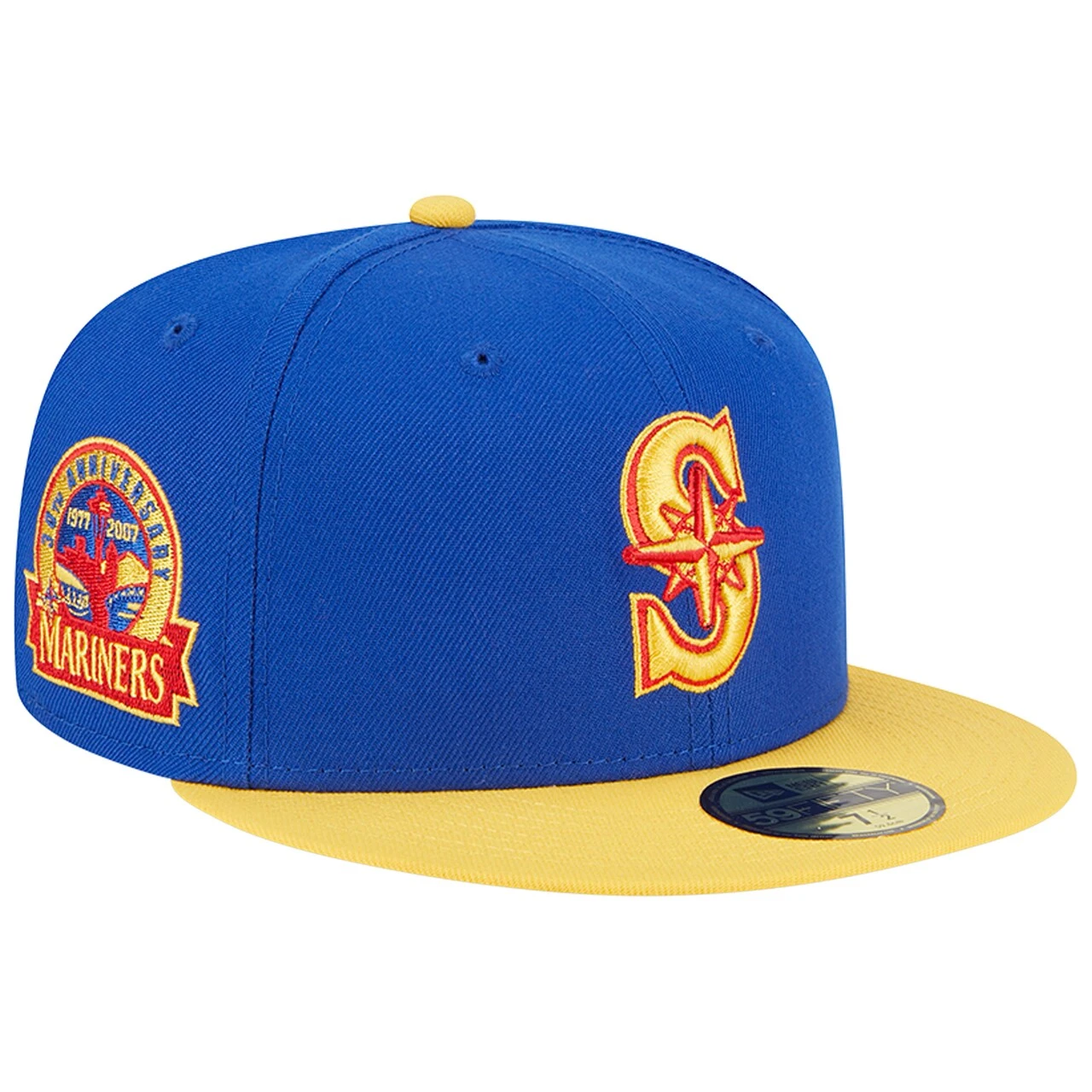 Men's Seattle Mariners New Era Royal/Yellow Empire 59FIFTY Fitted Hat 1 Men's Seattle Mariners New Era Royal/Yellow Empire 59FIFTY Fitted Hat