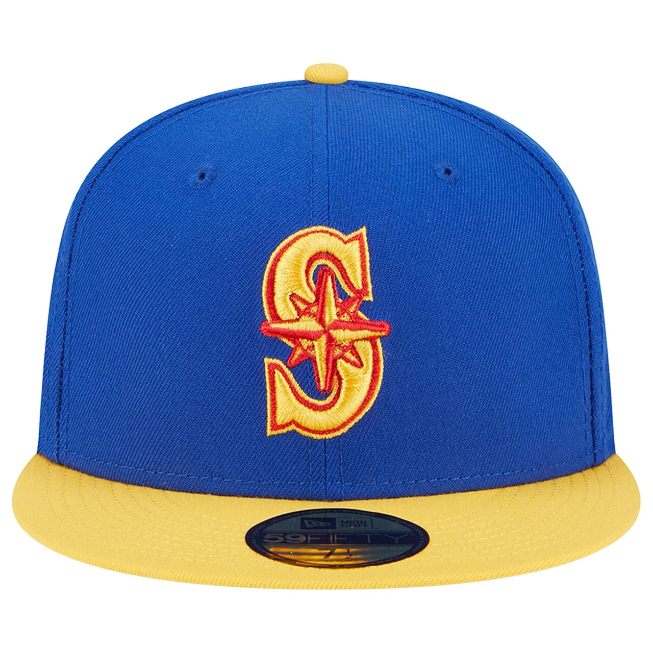 Men's Seattle Mariners New Era Royal/Yellow Empire 59FIFTY Fitted Hat 2 Men's Seattle Mariners New Era Royal/Yellow Empire 59FIFTY Fitted Hat - Image 2